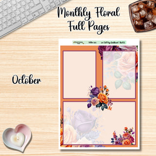 Floral Budget Full Page Monthly Dashboard October