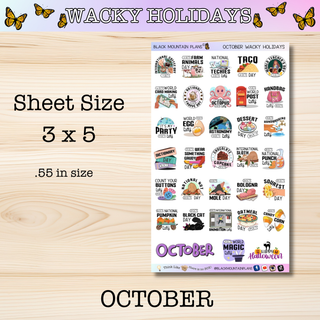 OCTOBER Wacky Holidays