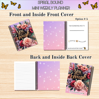 Weekly Mini Planners    MOTIVATIONAL ARTWORK  Spiral Bound Notebook Planners
