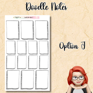 Doodle Notes Option J      Universal for any Planner or Journal