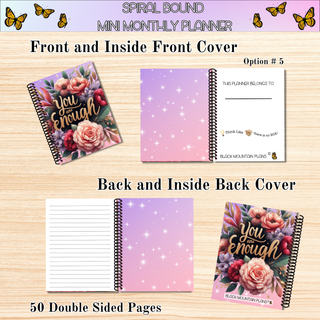 Monthly Mini Planners    MOTIVATIONAL ARTWORK  Spiral Bound Notebook Planners