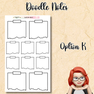 Doodle Notes Option K      Universal for any Planner or Journal