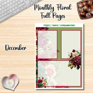 Floral Budget Full Page Monthly Dashboard December