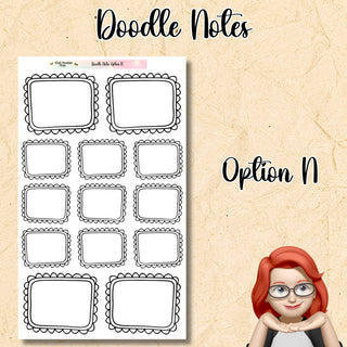 Doodle Notes Option N      Universal for any Planner or Journal