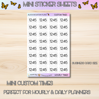 CUSTOM TIMES  Mini Custom Time Stickers for Hourly and Daily Planners