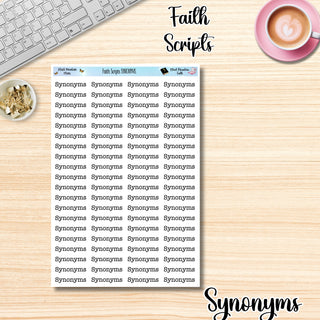 Faith Scripts      SYNONYMS