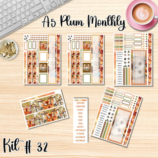 Kit 32    A5 Plum Paper ANY Month and Dashboard Pages