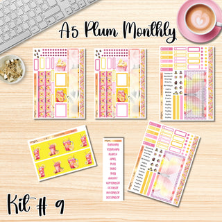 Kit # 9      A5 Plum Paper ANY Month and Dashboard Pages