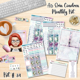 Kit 34        A5 Erin Condren ANY Month Planner Kit