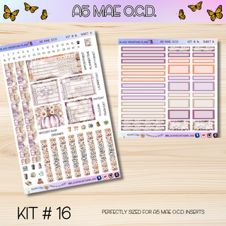 Kit # 16  A5 MAE O.C.D. (Organized Compact Dashboard)