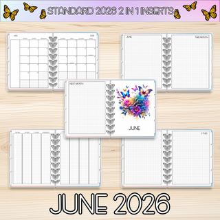 Classic 2 in 1  JUNE 2026 DATED Planner Inserts