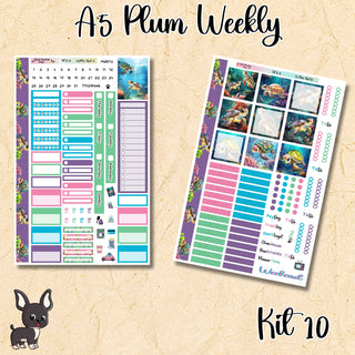 Kit 10        A5 Plum Paper Weekly MAE Layout, Vertical Columns or Hourly Columns