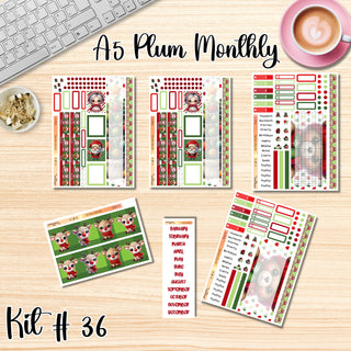 Kit 36    A5 Plum Paper ANY Month and Dashboard Pages