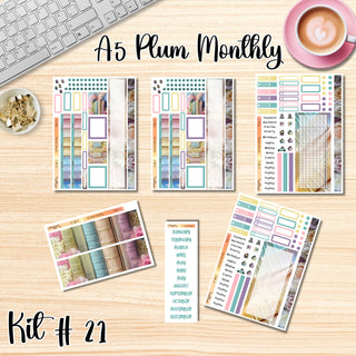 Kit 21     A5 Plum Paper ANY Month and Dashboard Pages