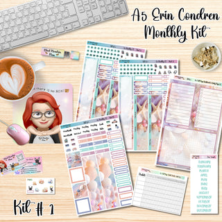 Kit # 1        A5 Erin Condren ANY Month Planner Kit