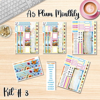 Kit # 3       A5 Plum Paper ANY Month and Dashboard Pages