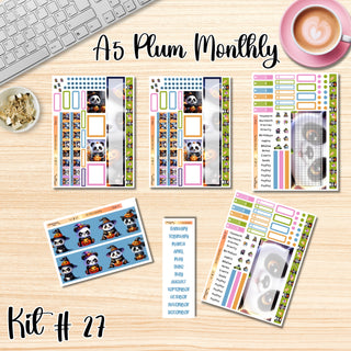 Kit 27    A5 Plum Paper ANY Month and Dashboard Pages