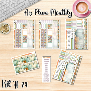 Kit 24    A5 Plum Paper ANY Month and Dashboard Pages