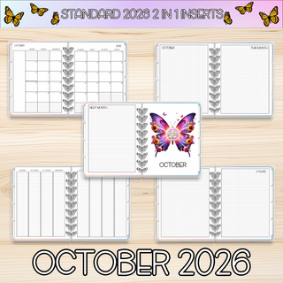Classic  2 in 1  OCTOBER 2026 DATED Planner Inserts