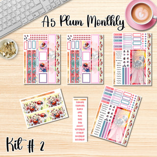 Kit # 2      A5 Plum Paper ANY Month and Dashboard Pages