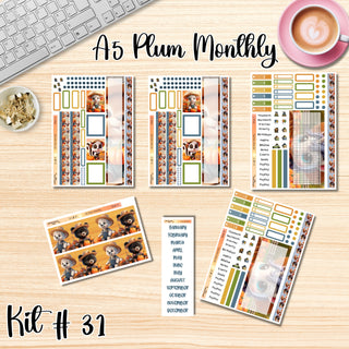 Kit 31    A5 Plum Paper ANY Month and Dashboard Pages