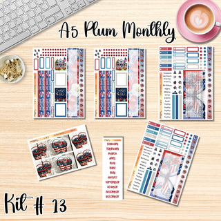 Kit 13     A5 Plum Paper ANY Month and Dashboard Pages