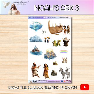 Noah's Ark 3 Genesis Bible Journaling Sticker Sheet