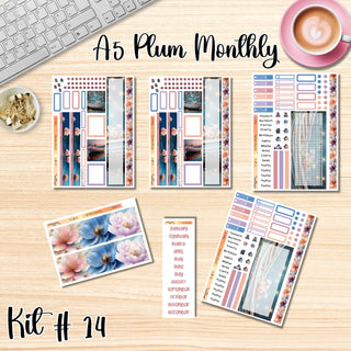 Kit 14     A5 Plum Paper ANY Month and Dashboard Pages