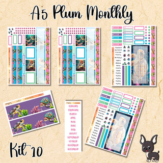 Kit 10     A5 Plum Paper ANY Month and Dashboard Pages