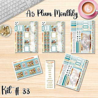 Kit 33    A5 Plum Paper ANY Month and Dashboard Pages