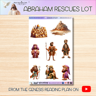 Abraham Rescues Lot      Genesis Bible Journaling Sticker Sheet