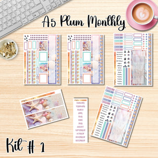 Kit # 1        A5 Plum Paper ANY Month and Dashboard Pages