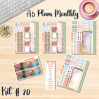 Kit 20     A5 Plum Paper ANY Month and Dashboard Pages