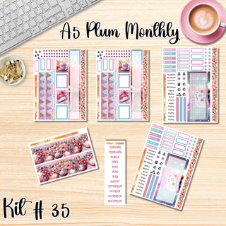 Kit 35    A5 Plum Paper ANY Month and Dashboard Pages