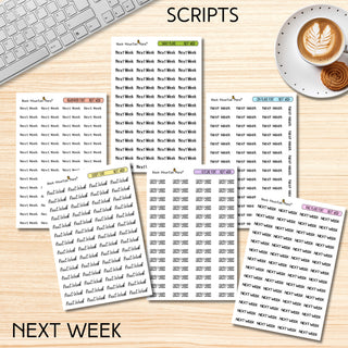 NEXT WEEK Scripts 6 Fonts to Choose From