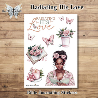 Radiating His Love       Bible Journaling Sticker Sheet