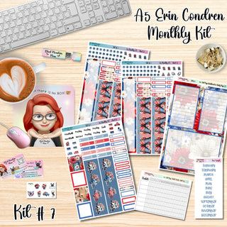 Kit # 7        A5 Erin Condren ANY Month Planner Kit