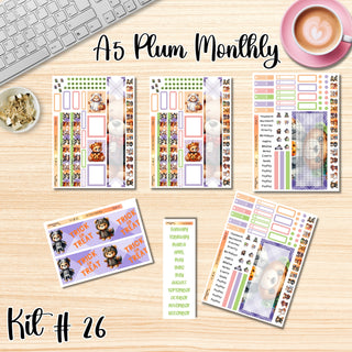 Kit 26    A5 Plum Paper ANY Month and Dashboard Pages