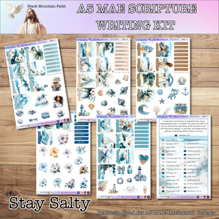 A5 Stay Salty Scripture Writing Kit - Horizontal Weekly Kit