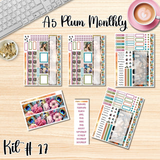 Kit 17     A5 Plum Paper ANY Month and Dashboard Pages