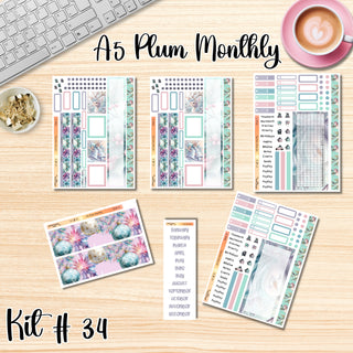 Kit 34    A5 Plum Paper ANY Month and Dashboard Pages