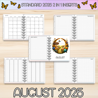 STANDARD 2 in 1     AUGUST 2025 DATED Planner Inserts