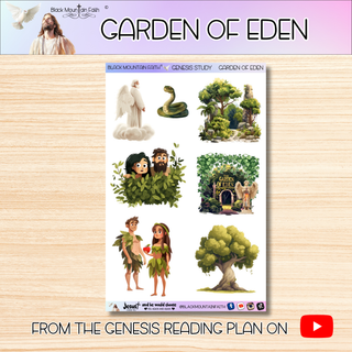 Garden of Eden   Genesis Bible Journaling Sticker Sheet