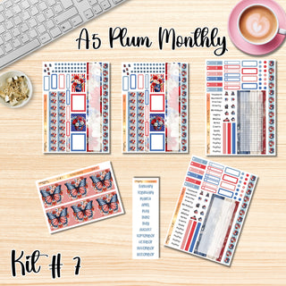 Kit # 7      A5 Plum Paper ANY Month and Dashboard Pages