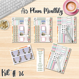 Kit 16     A5 Plum Paper ANY Month and Dashboard Pages