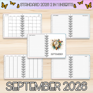 Classic 2 in 1  SEPTEMBER 2026 DATED Planner Inserts