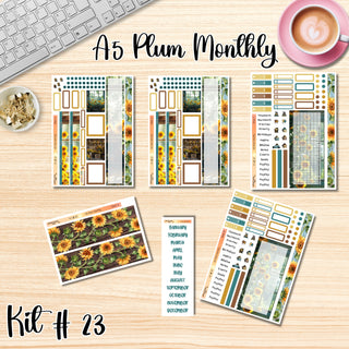 Kit 23    A5 Plum Paper ANY Month and Dashboard Pages