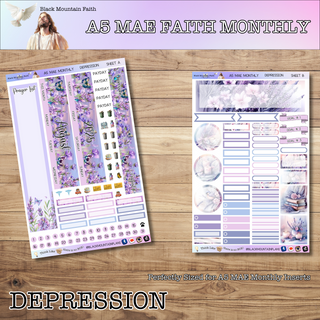 A5 MAE Monthly DEPRESSION MONTHLY Scripture Writing Sticker Kit