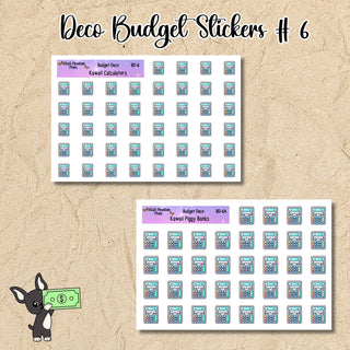 Kawaii Deco Budget Stickers Calculators