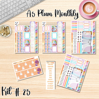 Kit 25    A5 Plum Paper ANY Month and Dashboard Pages